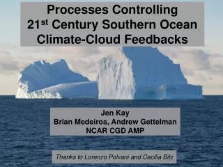 Processes Controlling 21 st Century Southern Ocean Climate-Cloud Feedbacks