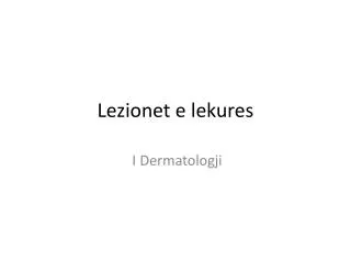 lezionet e lekures