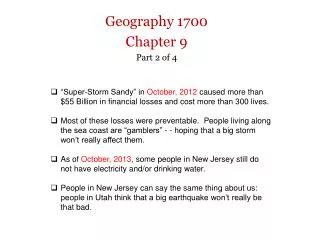 Geography 1700 Chapter 9 Part 2 of 4