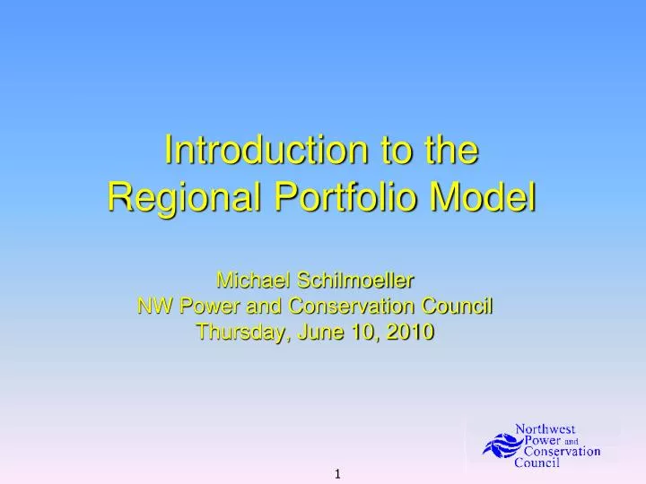 introduction to the regional portfolio model