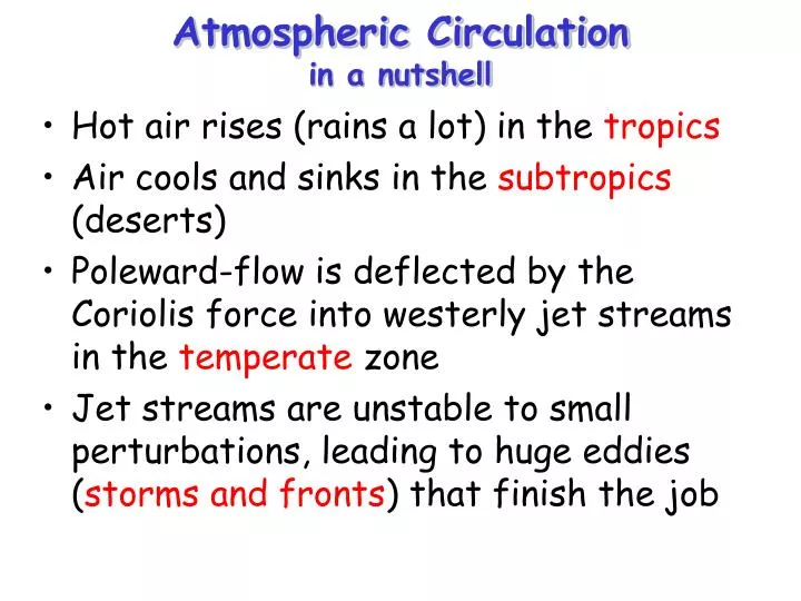 atmospheric circulation in a nutshell