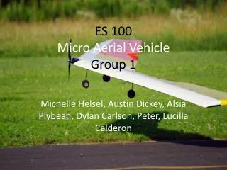 ES 100 Micro Aerial Vehicle Group 1