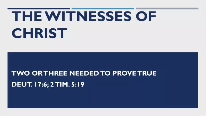 the witnesses of christ