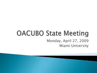 OACUBO State Meeting