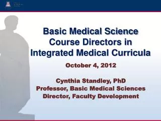 Basic Medical Science Course Directors in Integrated Medical Curricula