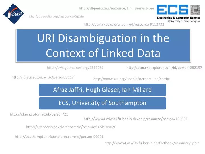 uri disambiguation in the context of linked data