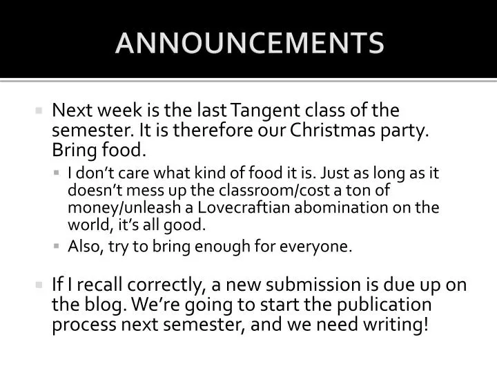 announcements