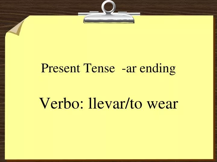 present tense ar ending