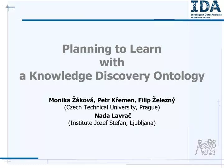 planning to learn with a knowledge discovery ontology