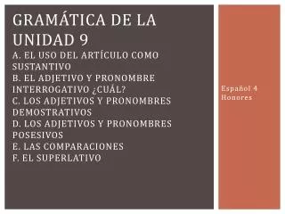 espa ol 4 honores