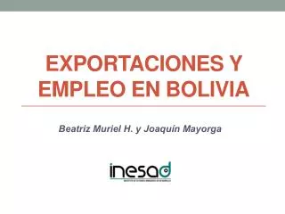 Exportaciones y empleo en Bolivia
