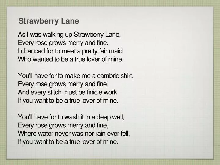strawberry lane