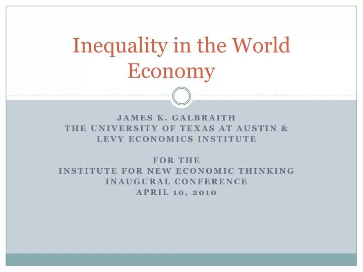 inequality in the world economy