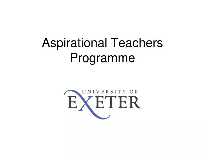 aspirational teachers programme