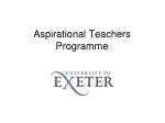 Aspirational Teachers Programme - slide 1