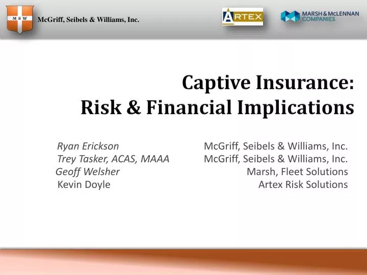 captive insurance risk financial implications