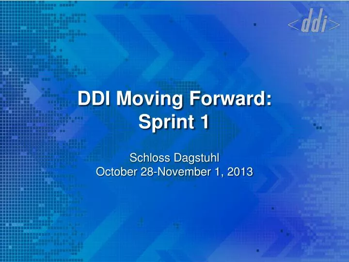 ddi moving forward sprint 1