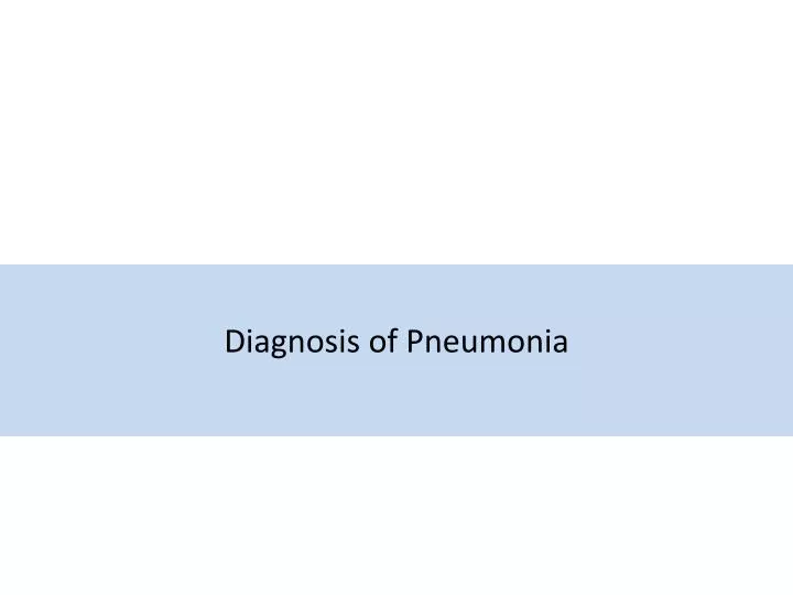 diagnosis of pneumonia