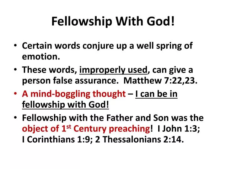 fellowship with god