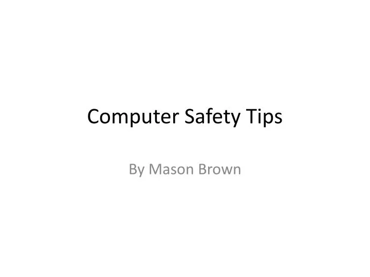 computer safety tips
