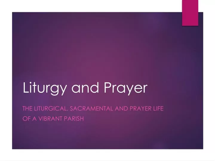 liturgy and prayer