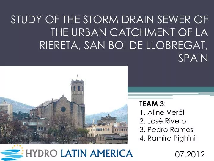 study of the storm drain sewer of the urban catchment of la riereta san boi de llobregat spain