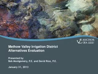 Methow Valley Irrigation District Alternatives Evaluation