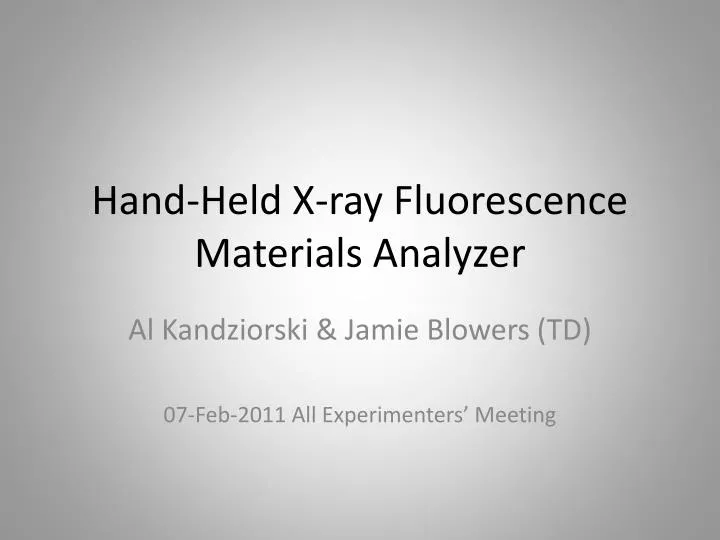 hand held x ray fluorescence materials analyzer