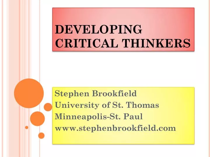 develop ing critical thinkers