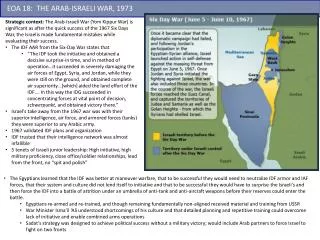 EOA 18 : THE ARAB-ISRAELI WAR, 1973