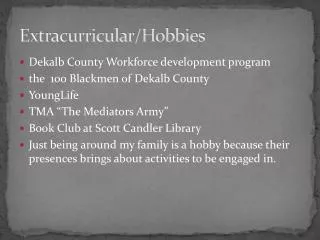 Extracurricular/Hobbies