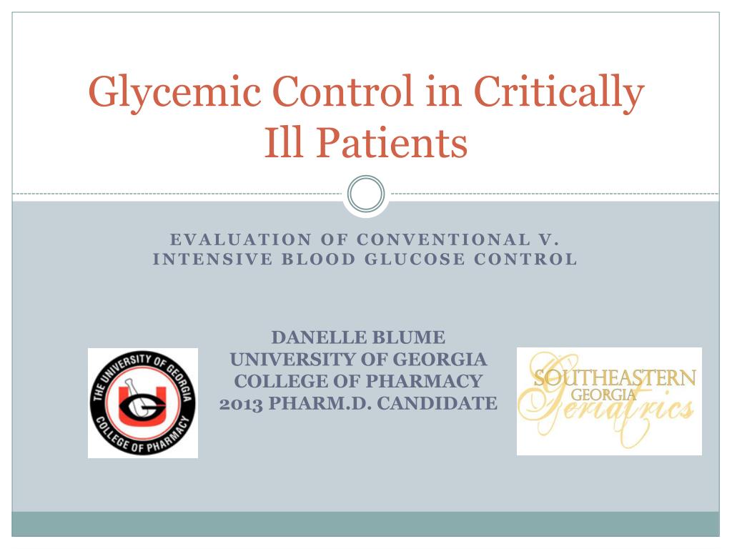 PPT - Glycemic Control in Critically Ill Patients PowerPoint ...