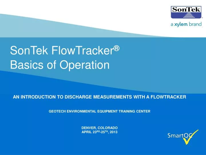 sontek flowtracker basics of operation