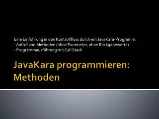 javakara programmieren methoden