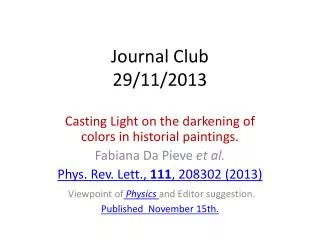 Journal Club 29/11/2013