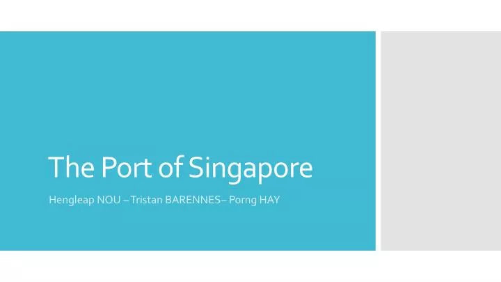the port of singapore