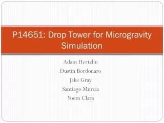 P14651: Drop Tower for Microgravity Simulation