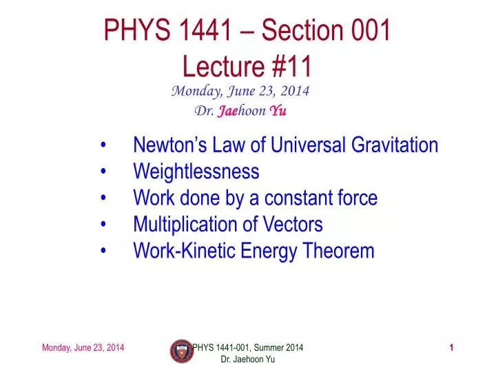 phys 1441 section 001 lecture 11