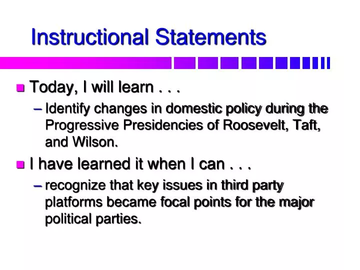 instructional statements