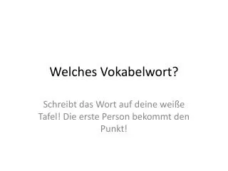 welches vokabelwort