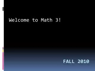 welcome to math 3