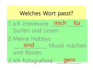 welches wort passt