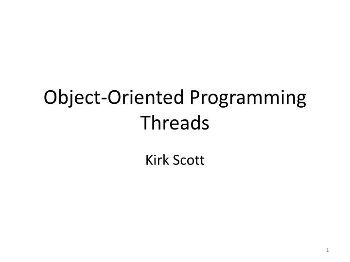 object oriented programming threads