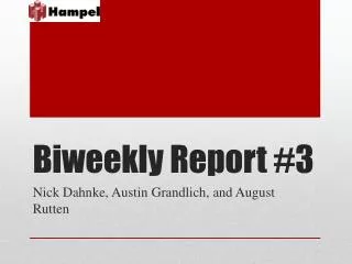 Biweekly Report #3