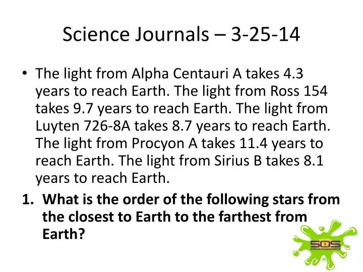 science journals 3 25 14