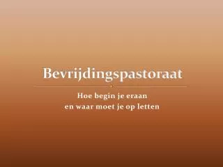 Bevrijdingspastoraat