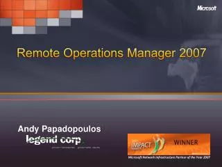 Remote Operations Manager 2007