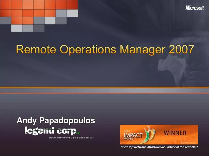 remote operations manager 2007