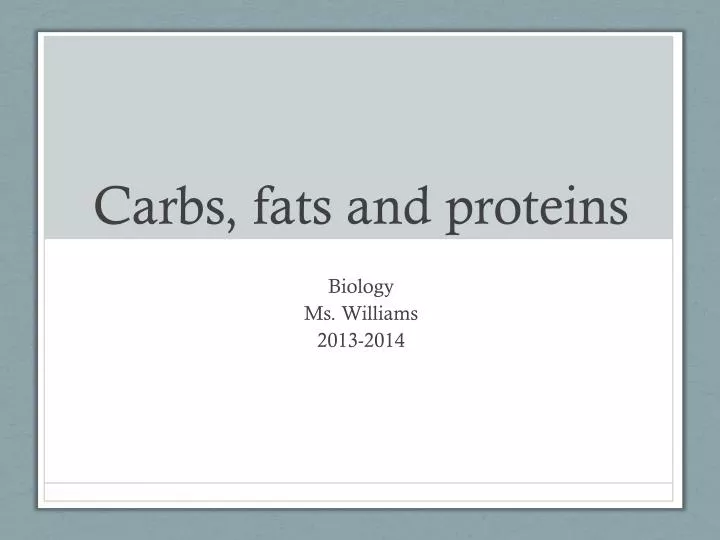 carbs fats and proteins