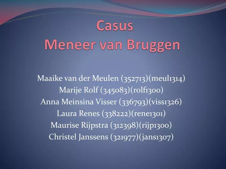 casus meneer van bruggen